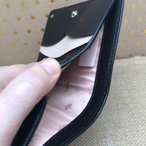 New! Kate Spade Small Bifold Wallet, Black/Dolce๐ - Picture 6 of 10
